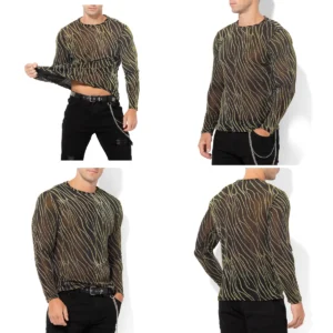 Camisa Plateada Brillante: ¡Deslumbra en la Noche!