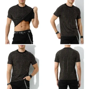 Camisa Brillante Negra: Rock, Fiesta y Clubbing