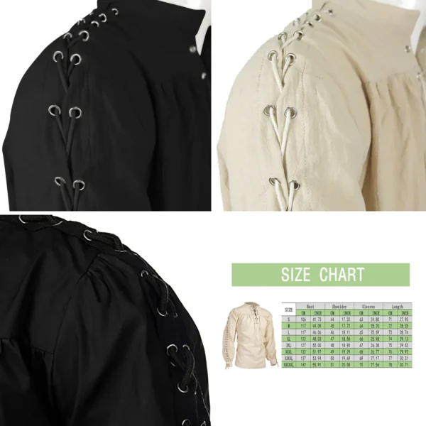 Camisa Steampunk Medieval: Estilo Gótico y Renacentista