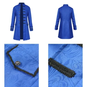 Chaqueta Steampunk Azul Renacentista: Estilo Único