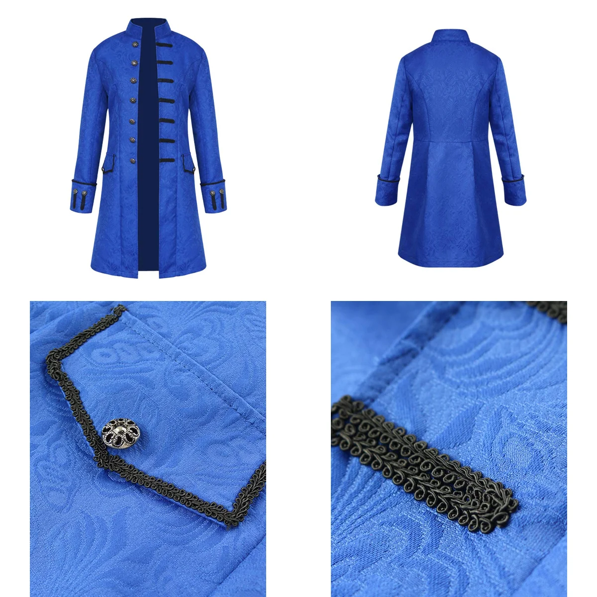 Chaqueta Steampunk Azul Renacentista: Estilo Único