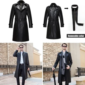 Chaqueta Bomber Militar Cuero Negro Larga Zaylee