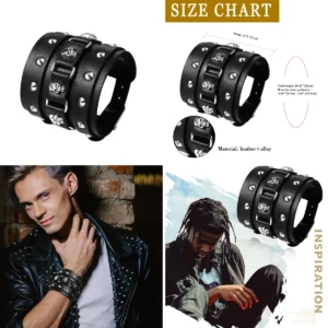 Pulsera Gótica Punk: Cuero y Remaches con Actitud