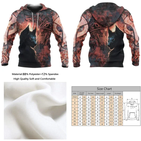 Sudadera Lobo Celta Vikingo: Estilo Harajuku para Rebeldes