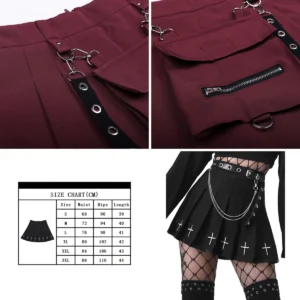 Falda Mini Punk Cruz Cadena Negra