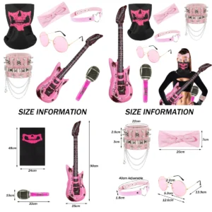 Kit Accesorios Rock 8 Pzas: ¡Tu Look Punk y Metal Total!