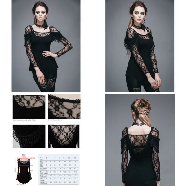 Camiseta Diabólica Manga Larga Mujer | Estilo Gótico Único