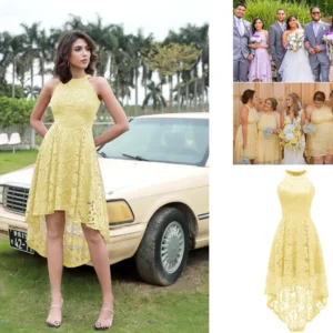 Vestido Hi-Lo Encaje Vintage: Elegancia Gótica y Punk