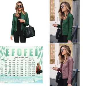 Chaqueta Cuero Sintético Mujer: Estilo Rockero Impecable