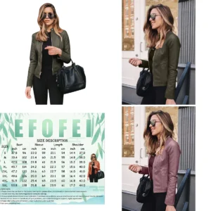 Chaqueta Cuero Sintético Mujer: Estilo Clásico y Caída Impecable