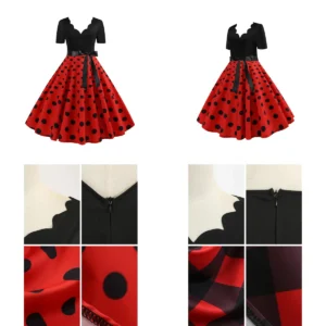 Vestido Navideño Vintage EFOFEI: ¡Estilo Rockabilly para Fiestas!
