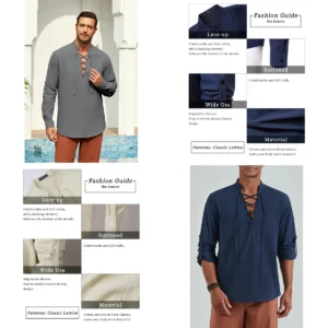 Camisa Renacentista Cordones: Estilo Gótico y Medieval