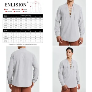 Camisa Renacentista Cordón Hombre: Estilo Gótico y Medieval