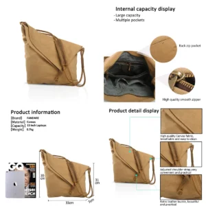 FANDARE: Bandolera Lona Estilo Retro para tu Día a Día