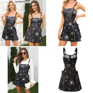 Vestido Galaxia Gótico: Estilo Estelar, Ajuste Perfecto