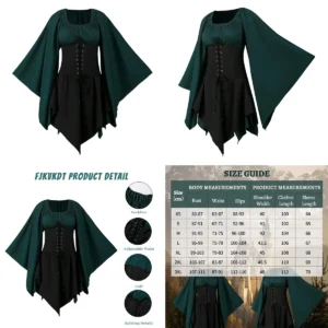 Vestido Renacentista Manga Trompeta: Estilo Victoriano para Noches Épicas