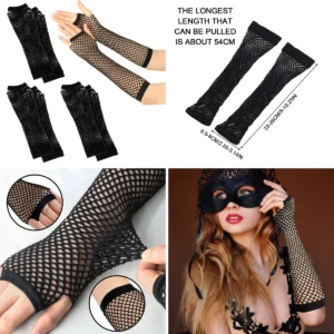 Guantes Malla Vintage 80s: Estilo Punk y Gótico