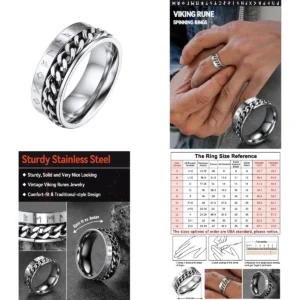 Anillo Vikingo Giratorio: Estilo y Calma Nórdica