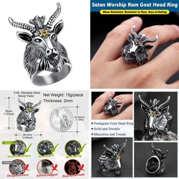 Anillo Gótico Acero Inoxidable: Poder y Estilo