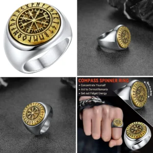 Anillo Vegvisir Rúnico: Estilo Nórdico que Perdura
