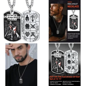 Collar Templario Acero 316L: Estilo Gótico y Rock