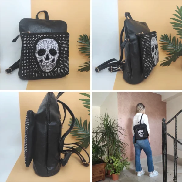 Mochila Calavera Faylinn: Estilo Punk y Gótico Impecable