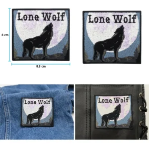Parche Lobo Lunar: Estilo Motero y Gótico Impecable