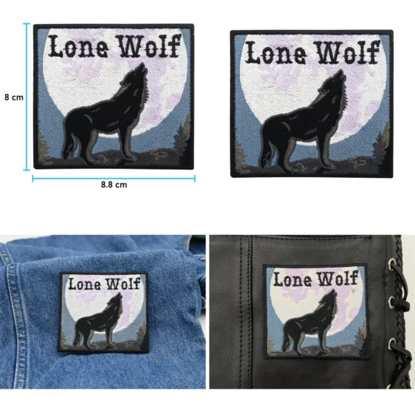 Parche Lobo Lunar: Estilo Motero y Gótico Impecable