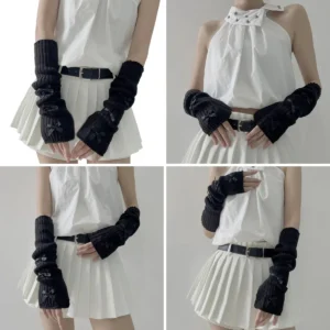 Calentadores Y2K con Lazo: Estilo Kawaii Harajuku