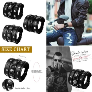 Pulsera Calavera Punk: Estilo Gótico y Rock para Él