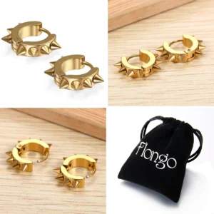 Pendientes Punk Remache Aro Unisex Flongo