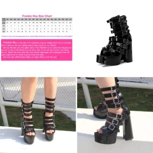 Botas Gothic Lolita: Plataforma y Hebilla Negra