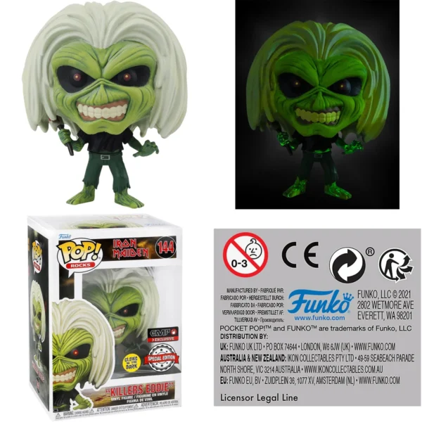Funko Pop! Iron Maiden Killers: ¡Eddie Brilla en la Oscuridad!