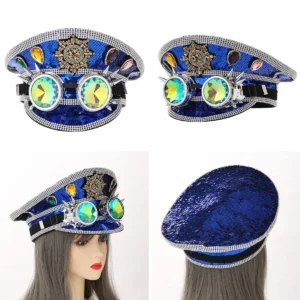 Sombrero Capitán Steampunk con Gafas - Estilo Gótico y Metal