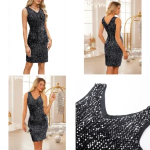 Vestido Rockabilly Pailletes: Elegancia Retro para tu Noche