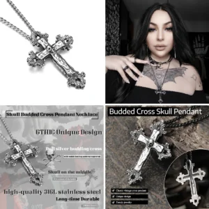 Collar Cruz Gótica Acero Inox: Estilo Oscuro