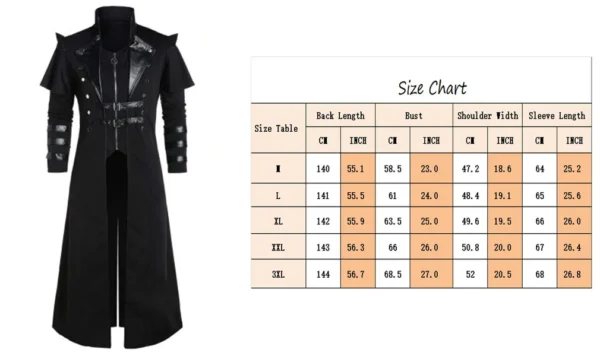 Gabardina Steampunk Negra: Estilo Victoriano para Eventos