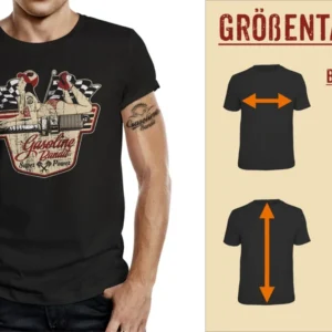 Gasoline Bandit: Camiseta Biker Rockabilly con Diseño "Superpower"