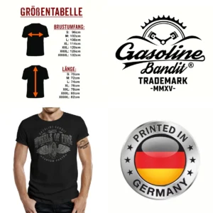 Gasoline Bandit: Camiseta "Wheels on Fire" para Moteros
