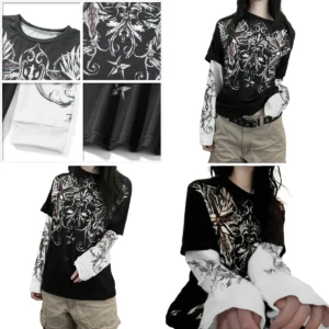 Camiseta Gótica Grunge: Estilo Club y Calle