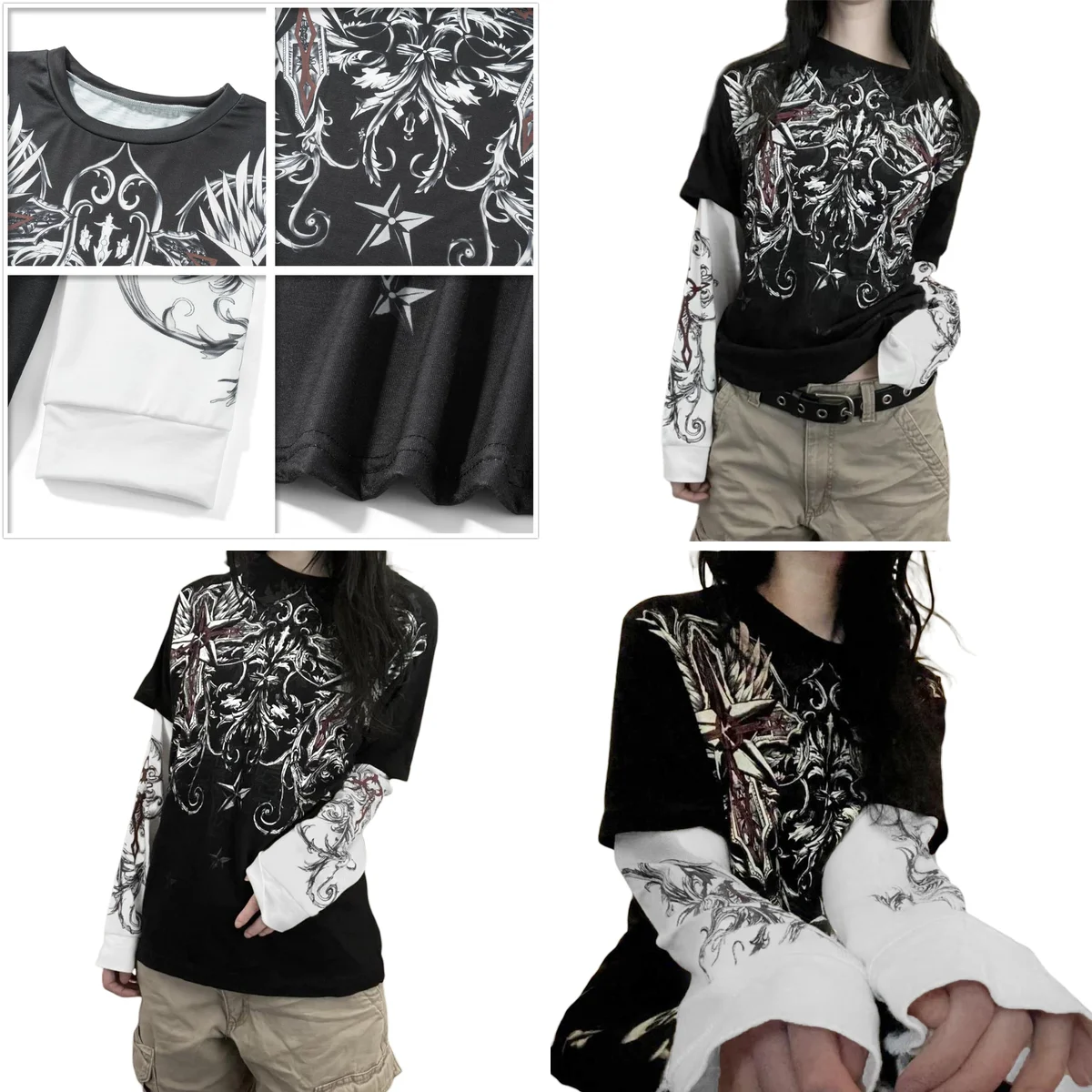 Camiseta Gótica Grunge: Estilo Club y Calle