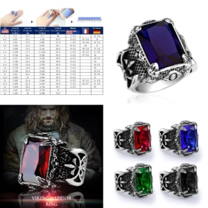 Anillo Garra Dragón: Acero Inox. con Piedra (Hombre)