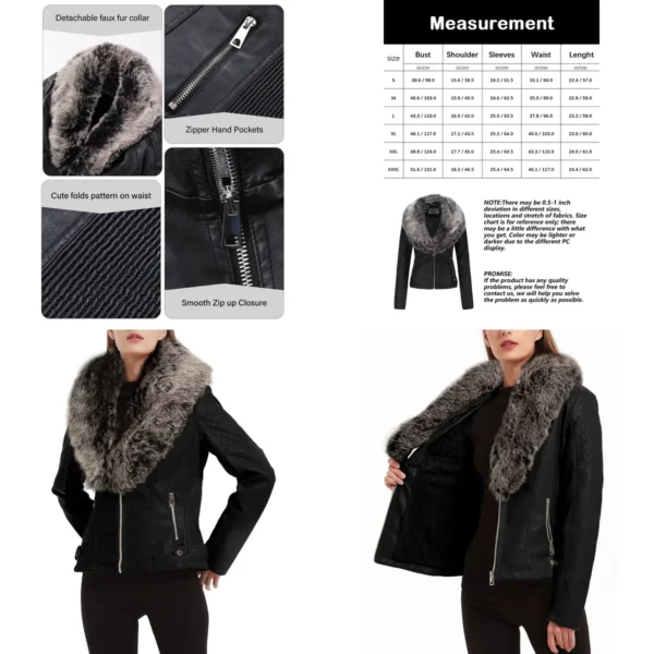 Chaqueta Cuero Sintético Mujer: Estilo Invierno & Otoño