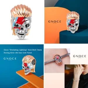 Dije Calavera Gnoce: Plata 925 & Oro Rosa 18k