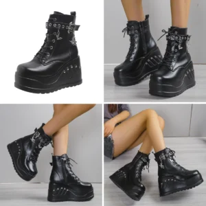 Botas Góticas Plataforma GooMaShoes: ¡Tu Declaración Punk Perfecta!