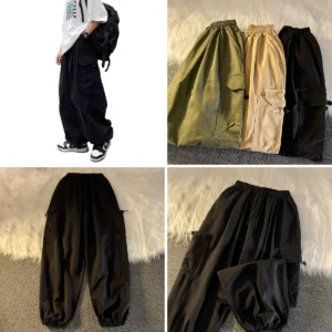 Pantalones Cargo Góticos Harajuku Y2K: Estilo Holgado y Alternativo