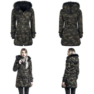 Abrigo Gótico Camuflaje Piel: Estilo Invernal o Declaración Audaz