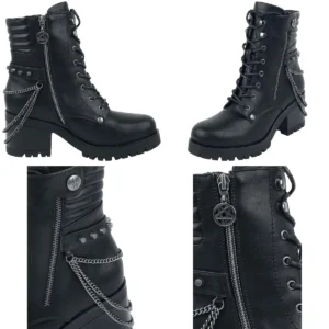 Botas Gothicana: Cadena y Rebeldía Negra