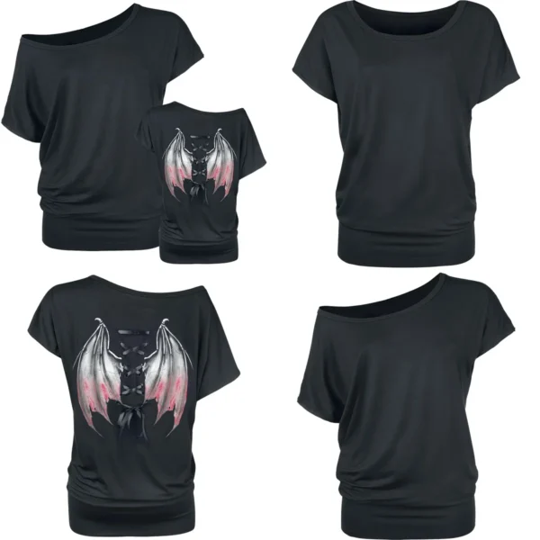 Camiseta Gothicana Negra: Estilo Demoniaco y Confort