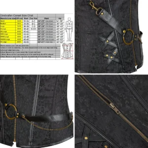 Corsé Steampunk Cuero Talla Grande: Estilo y Soporte